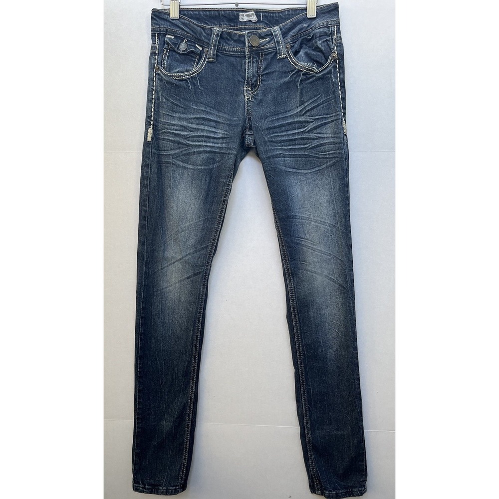 Soundgirl Juniors  Size 7 Skinny Low Rise Distressed Denim‎ Jeans